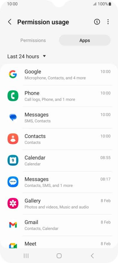 Press the drop down list.