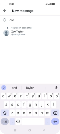 Key in the first letters of the recipient's name and press the required contact.