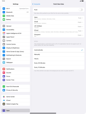 If you turn off the function, press the required setting.