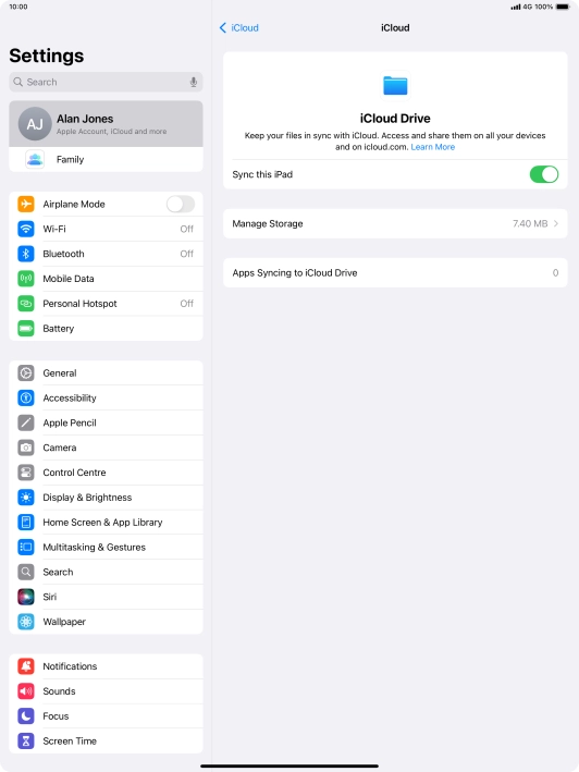 Press the indicator next to 