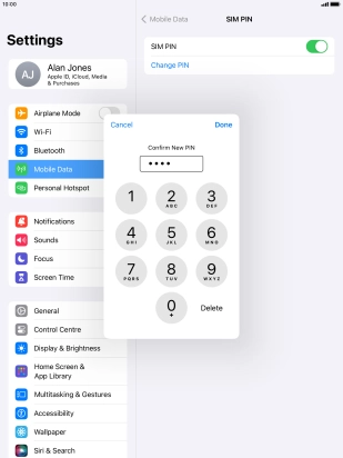 Key in the new PIN again and press Done.