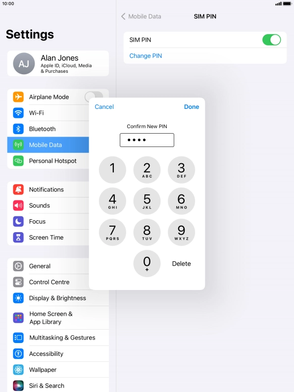 Key in the new PIN again and press Done.