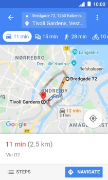 Press the required mode of transportation.