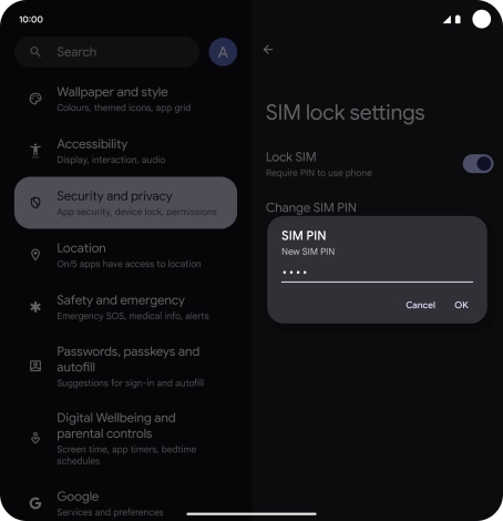 Key in a new four-digit PIN and press OK.