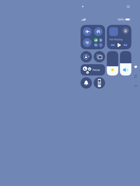 Press the flight mode icon to turn the function on or off.