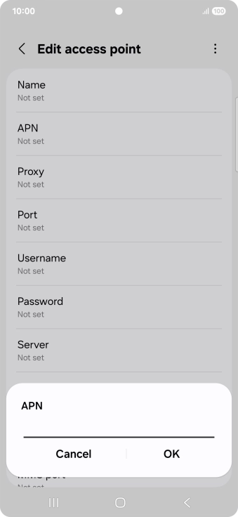 Key in wap.vodafone.co.uk and press OK.