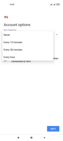 Press the required setting.
