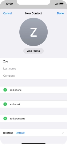 Press Last name and key in the last name.