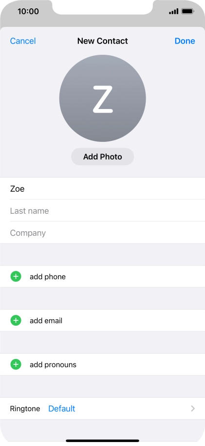 Press Last name and key in the last name.