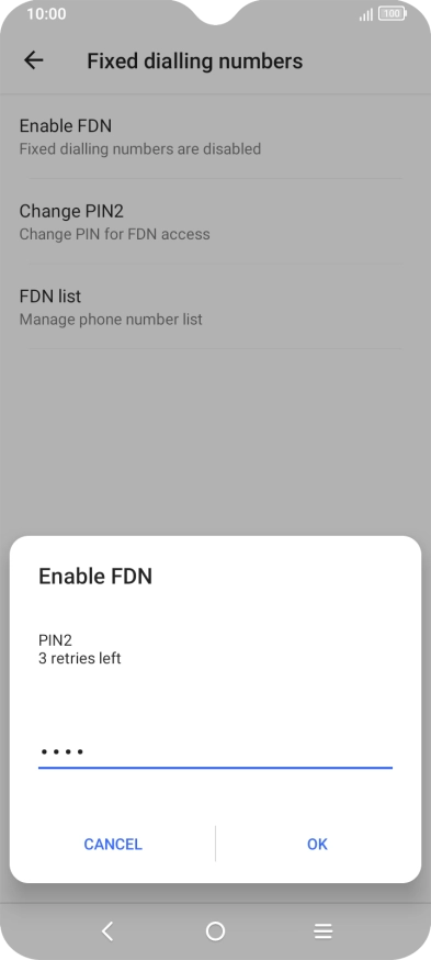 Key in your PIN2 and press OK. The default PIN2 is 1111. Key in your PIN2 and press OK. The default PIN2 is 1111.