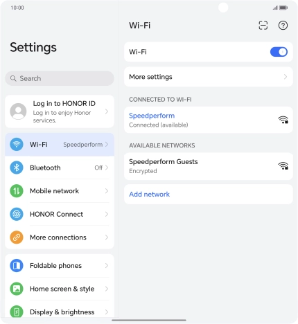 Press the connected Wi-Fi network.