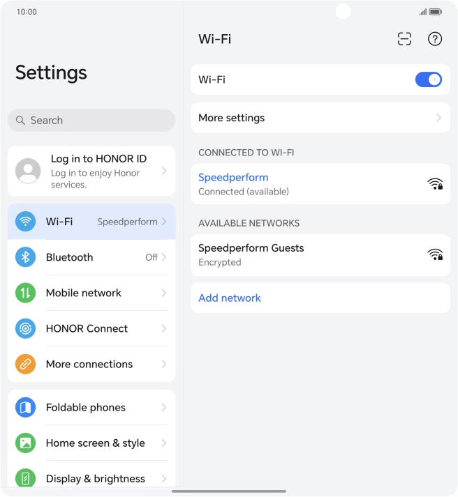 Press the connected Wi-Fi network.