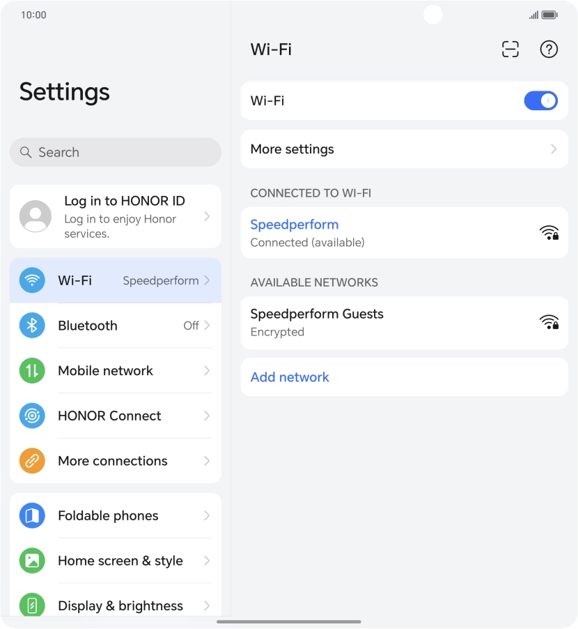 Press the connected Wi-Fi network.