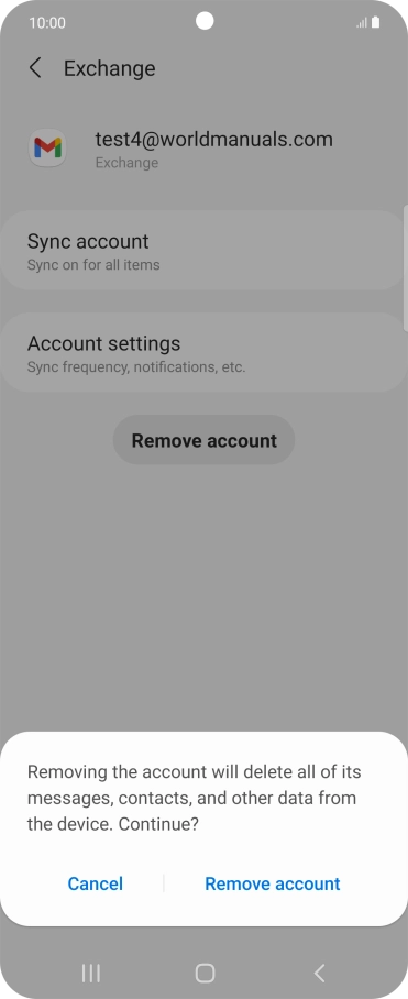 Press Remove account.