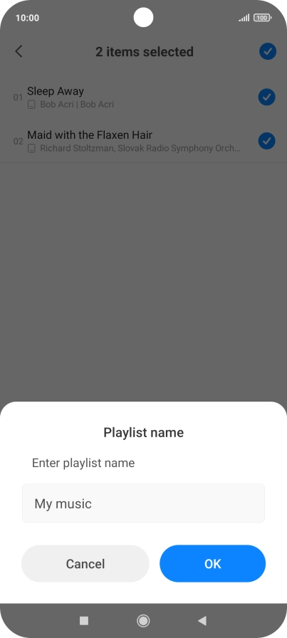 Key in a name for the playlist and press OK.