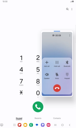 Press the end call icon.