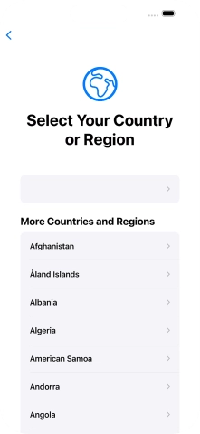 Press the required country or area.