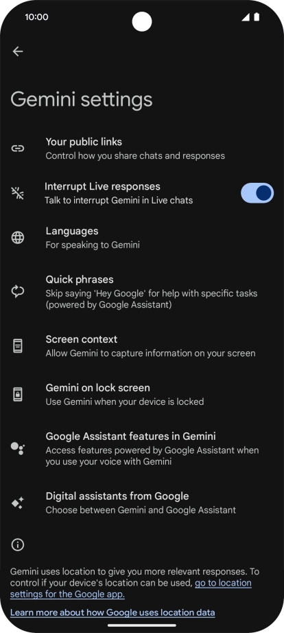 Press Digital assistants from Google. Press Digital assistants from Google.
