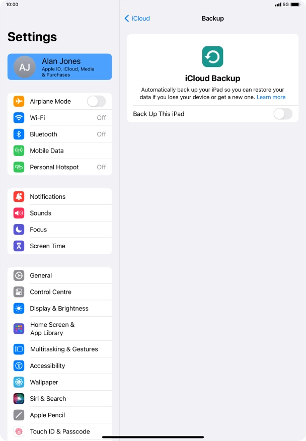 Press the indicator next to 