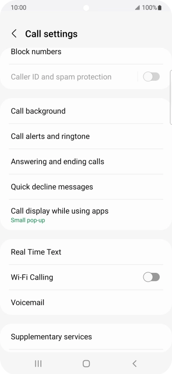 Press Supplementary services.