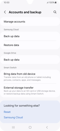 Press Manage accounts. Press Manage accounts.
