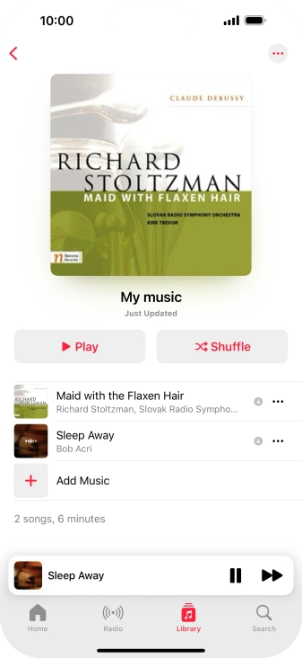 Press the song title. Press the song title.