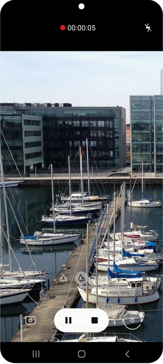 Press the stop icon to stop recording.