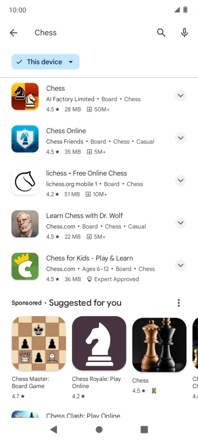 Press the required app.