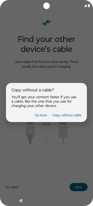 Press Copy without cable.