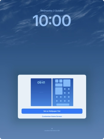 To use the same colour theme on the home screen, press Set as Wallpaper Pair. To use the same colour theme on the home screen, press Set as Wallpaper Pair.