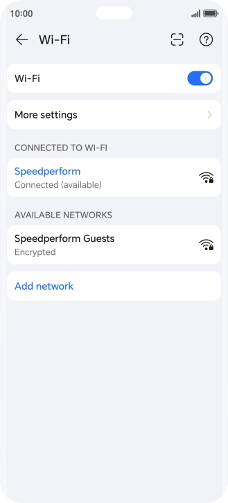 Press the connected Wi-Fi network.