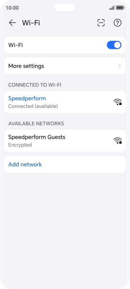 Press the connected Wi-Fi network.