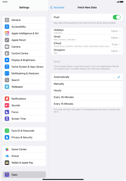 Press the indicator next to 