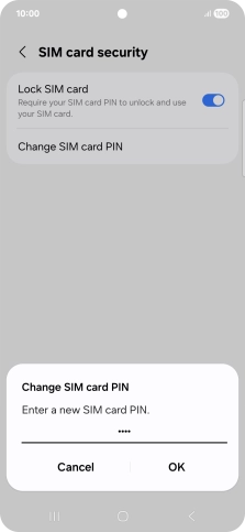 Key in a new four-digit PIN and press OK.