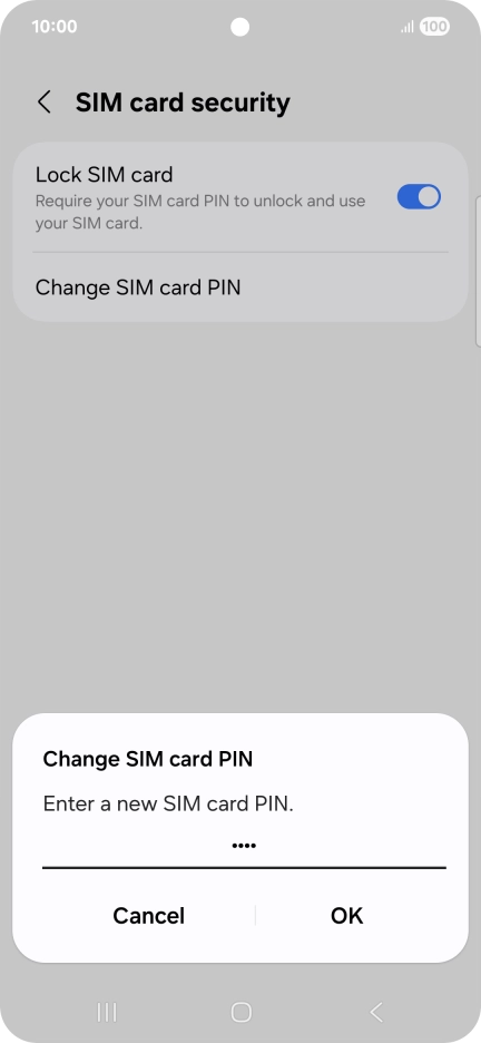 Key in a new four-digit PIN and press OK.