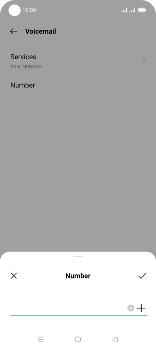 Key in +447836121121 and press the confirm icon.