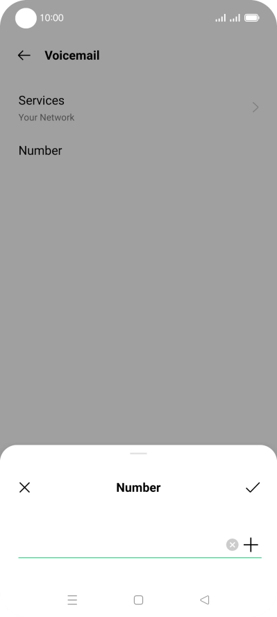 Key in +447836121121 and press the confirm icon.