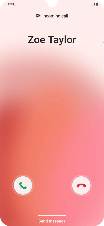 Press and drag the accept call icon right.