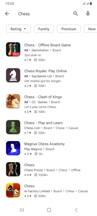 Press the required app.