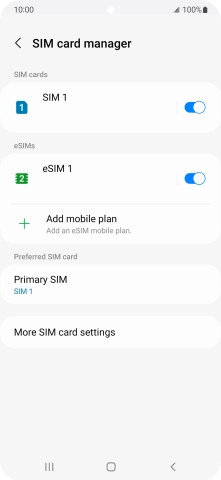 Press the required eSIM.