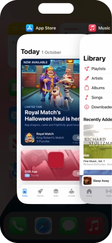Slide upwards on the required application to end it. Slide upwards on the required application to end it.