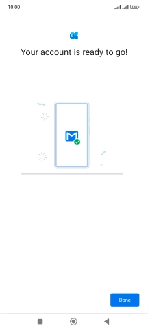 If this screen is displayed, your email account has been recognised and is being set up automatically. Follow the instructions on the screen to key in more information and finish setting up your phone.