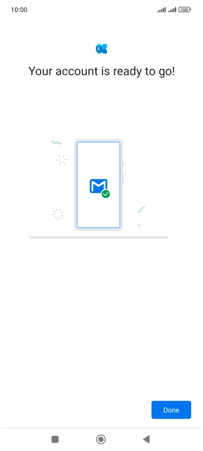If this screen is displayed, your email account has been recognised and is being set up automatically. Follow the instructions on the screen to key in more information and finish setting up your phone.