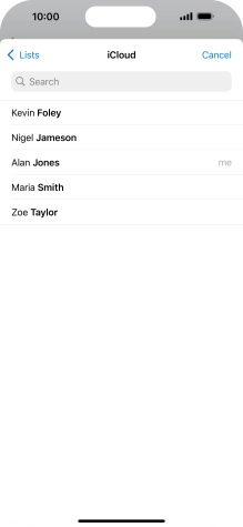 Press the required contact. Press the required contact.