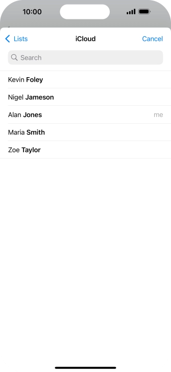 Press the required contact. Press the required contact.