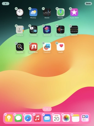 To remove an application from Dock, press and hold the required application and drag it upwards from Dock.
