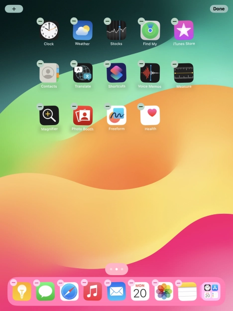 To remove an application from Dock, press and hold the required application and drag it upwards from Dock.