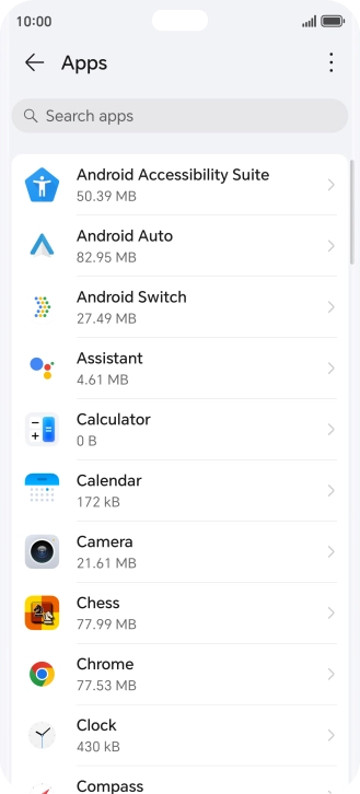 Press the required app.