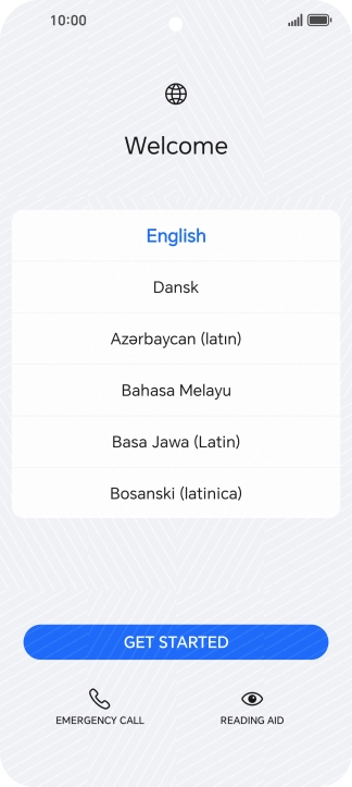 Press the required language.