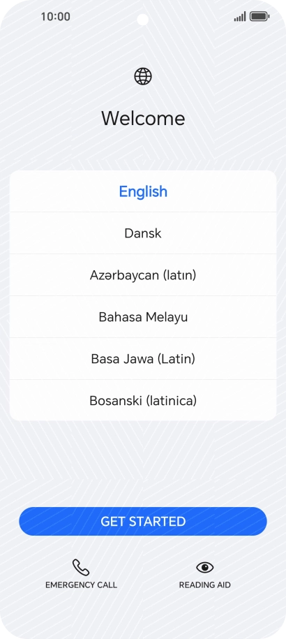 Press the required language.
